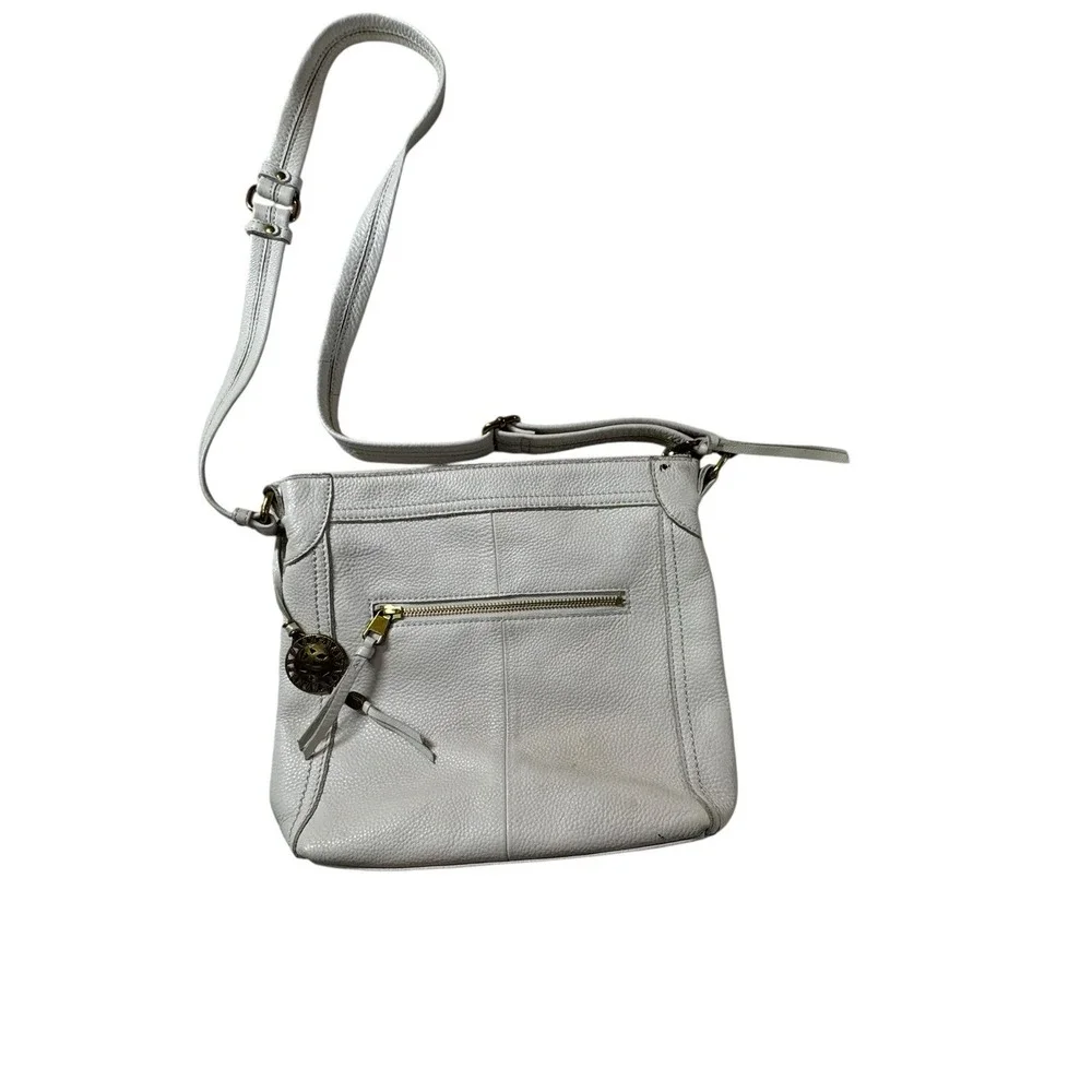 THE SAK Collective Tahoe Medium Pebbled Soft‎ Leather Whipstitch Ivory Crossbody - Picture 2 of 9